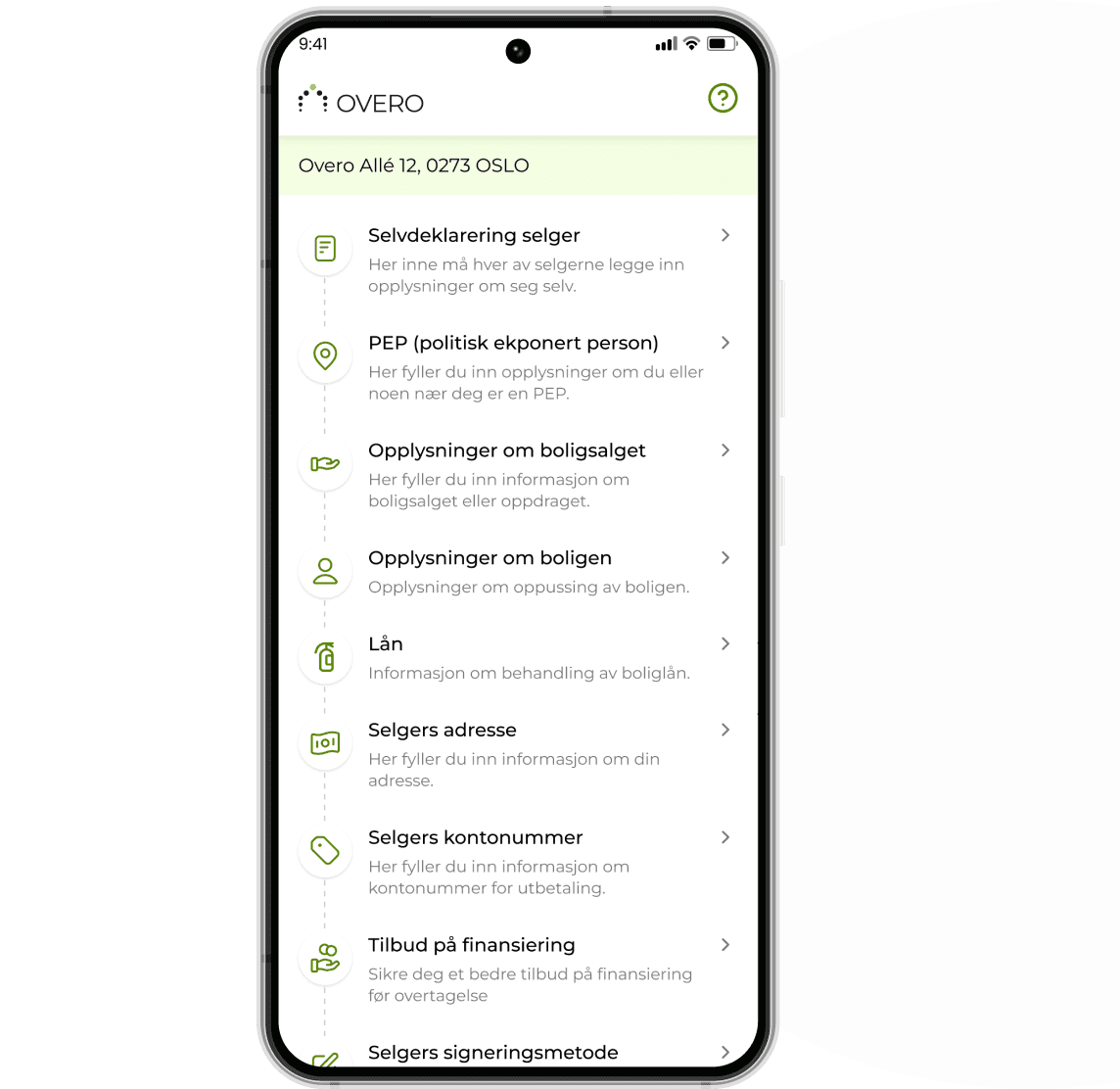 Kundeopplysninger i OVERO